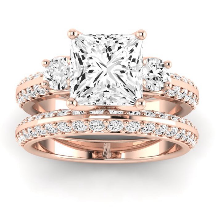 Thistle Diamond Matching Band Only (does Not Include Engagement Ring) For Ring With Princess Center rosegold
