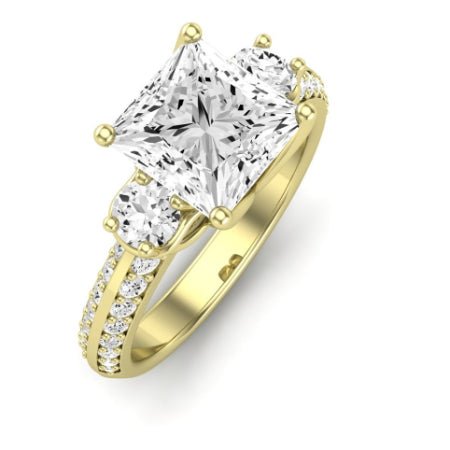 Thistle Diamond Matching Band Only (does Not Include Engagement Ring) For Ring With Princess Center yellowgold