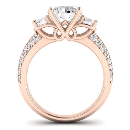 Thistle Diamond Matching Band Only (does Not Include Engagement Ring) For Ring With Round Center rosegold