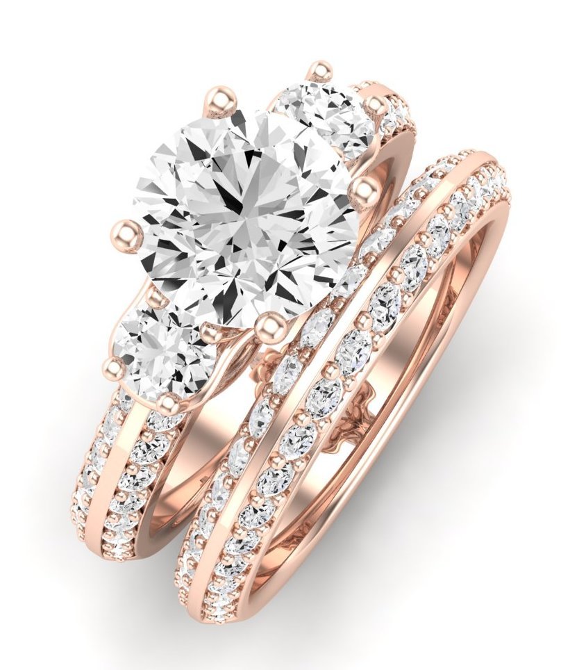 Thistle Moissanite Matching Band Only (does Not Include Engagement Ring) For Ring With Round Center rosegold