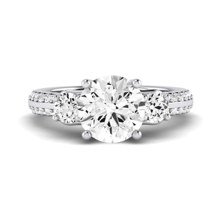 Thistle Moissanite Matching Band Only (does Not Include Engagement Ring) For Ring With Round Center whitegold