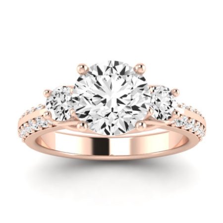 Thistle Moissanite Matching Band Only (does Not Include Engagement Ring) For Ring With Round Center rosegold