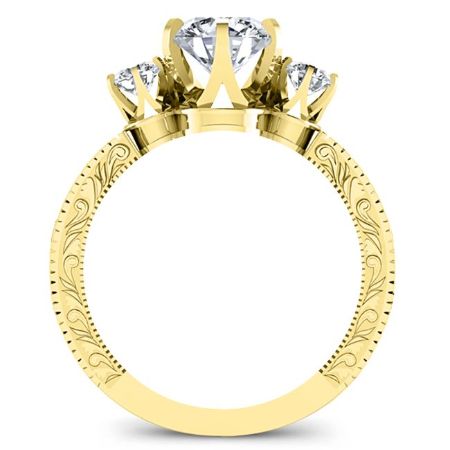 Tuberose Round Moissanite Bridal Set yellowgold