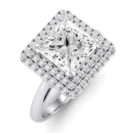Tulip Diamond Matching Band Only (does Not Include Engagement Ring) For Ring With Princess Center whitegold