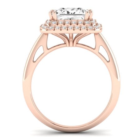 Tulip Diamond Matching Band Only (does Not Include Engagement Ring) For Ring With Princess Center rosegold