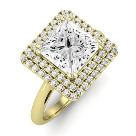 Tulip Diamond Matching Band Only (does Not Include Engagement Ring) For Ring With Princess Center yellowgold