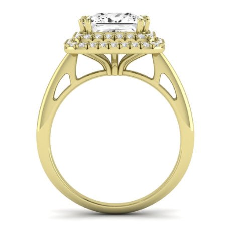 Tulip Diamond Matching Band Only (does Not Include Engagement Ring) For Ring With Princess Center yellowgold