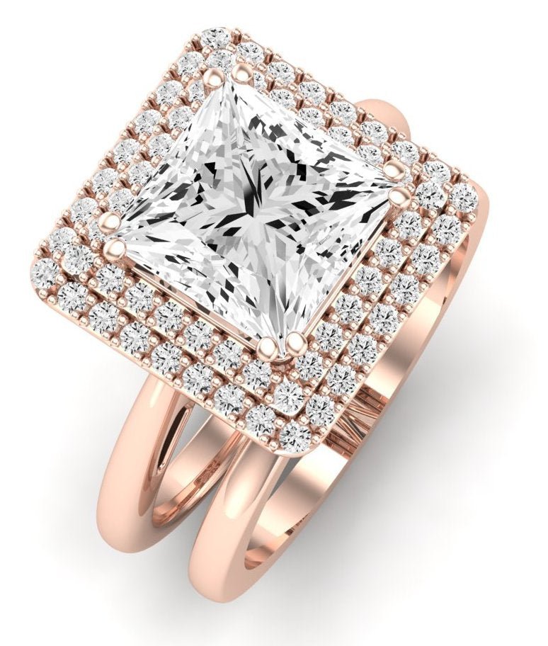 Tulip Diamond Matching Band Only (does Not Include Engagement Ring) For Ring With Princess Center rosegold
