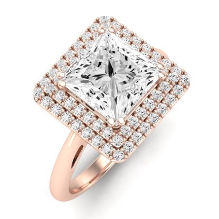 Tulip Diamond Matching Band Only (does Not Include Engagement Ring) For Ring With Princess Center rosegold