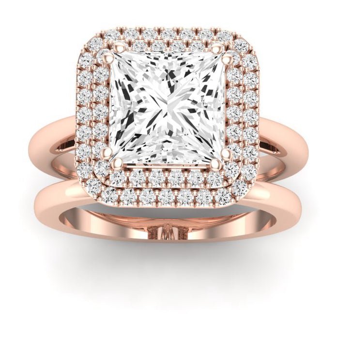 Tulip Diamond Matching Band Only (does Not Include Engagement Ring) For Ring With Princess Center rosegold