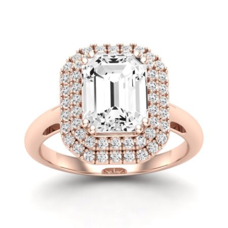 Tulip Emerald Moissanite Bridal Set rosegold
