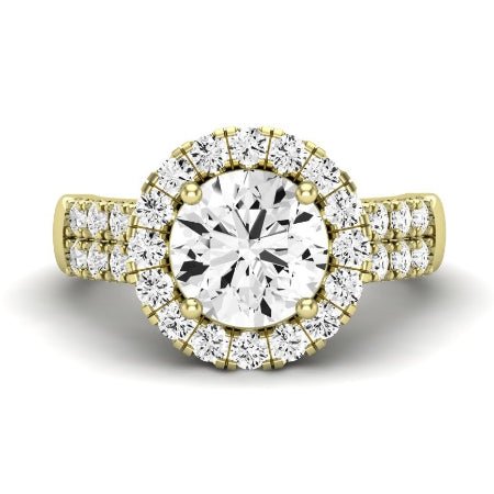 Velvet Diamond Matching Band Only (does Not Include Engagement Ring) For Ring With Round Center yellowgold