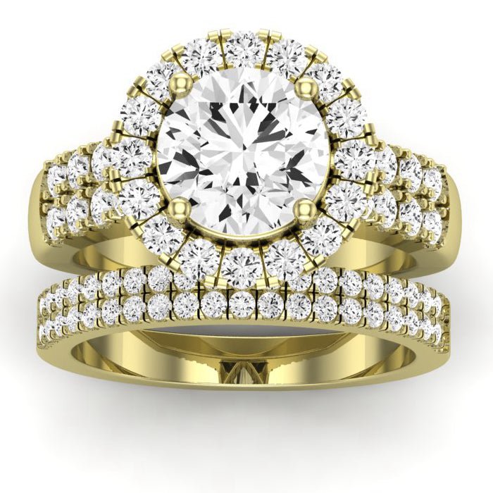 Velvet Diamond Matching Band Only (does Not Include Engagement Ring) For Ring With Round Center yellowgold