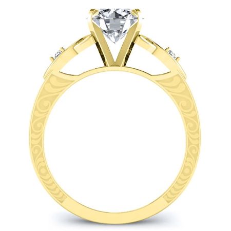 Venus Round Moissanite Bridal Set yellowgold