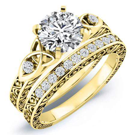 Venus Round Moissanite Bridal Set yellowgold