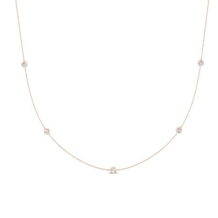 Vinca Strand Moissanite Accented Necklace rosegold