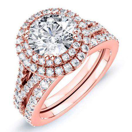 Viola Round Moissanite Bridal Set rosegold