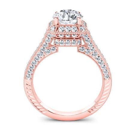 Wallflower Round Moissanite Bridal Set rosegold