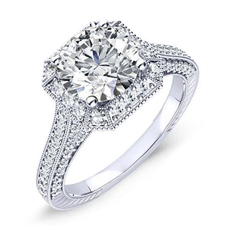 Wallflower Round Moissanite Bridal Set whitegold