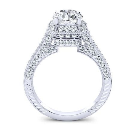 Wallflower Round Moissanite Bridal Set whitegold