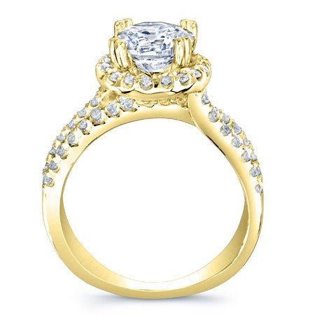 Waterlily Round Moissanite Engagement Ring yellowgold