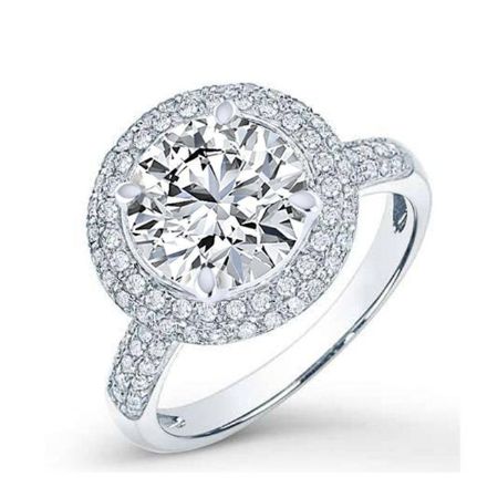Winterberry Round Moissanite Bridal Set whitegold