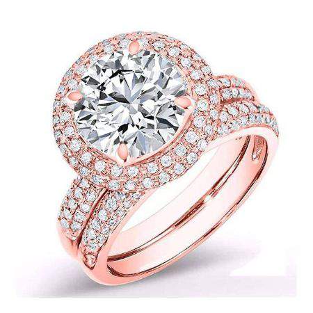 Winterberry Round Moissanite Bridal Set rosegold