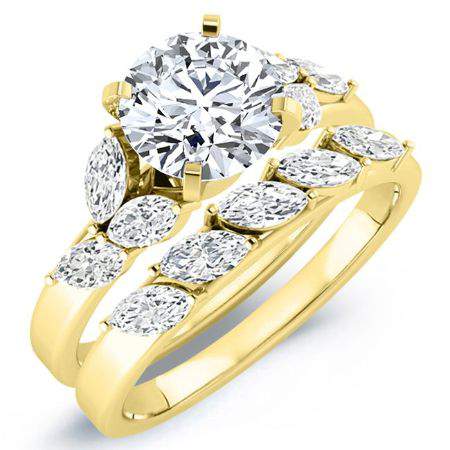 Wisteria Round Moissanite Bridal Set yellowgold