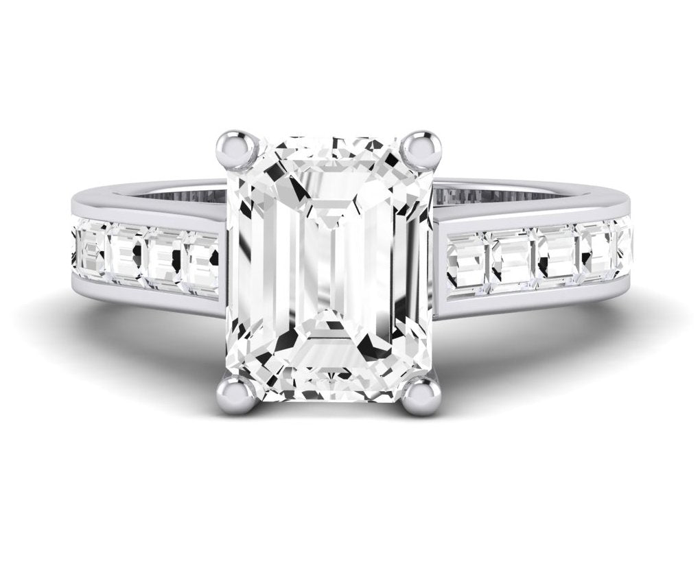 Yarrow Emerald Diamond Engagement Ring (Lab Grown Igi Cert) whitegold