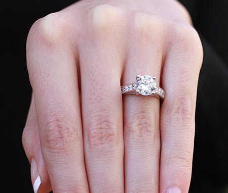 Yarrow Round Moissanite Engagement Ring whitegold