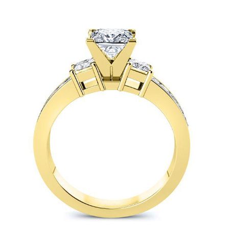 Yellow Bell Moissanite Matching Band Only (engagement Ring Not Included) For Ring With Princess Center yellowgold