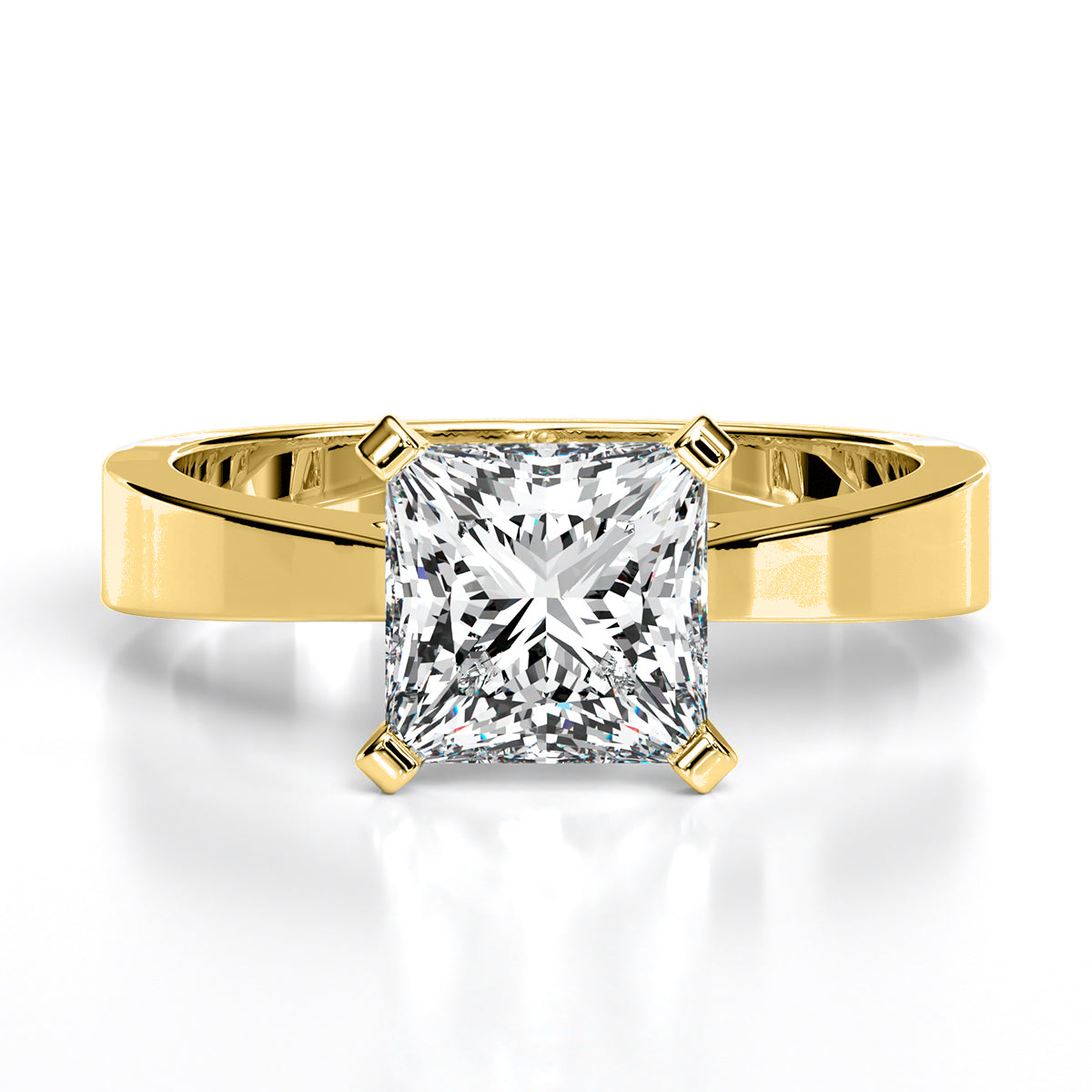 Zahara Princess Moissanite Engagement Ring yellowgold