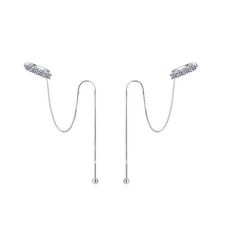 Zenny Round Moissanite Earrings whitegold
