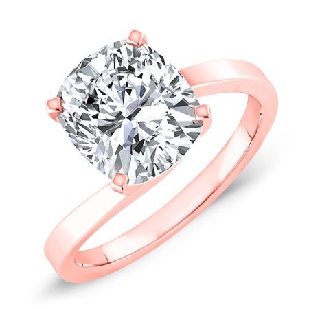 Zinnia Cushion Moissanite Bridal Set rosegold