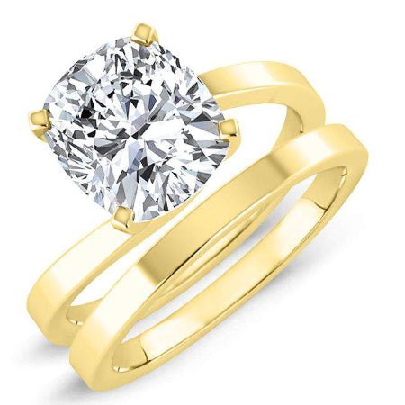 Zinnia Cushion Moissanite Bridal Set yellowgold