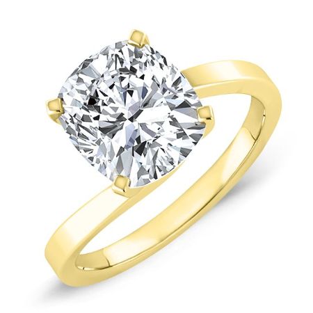 Zinnia Cushion Moissanite Bridal Set yellowgold