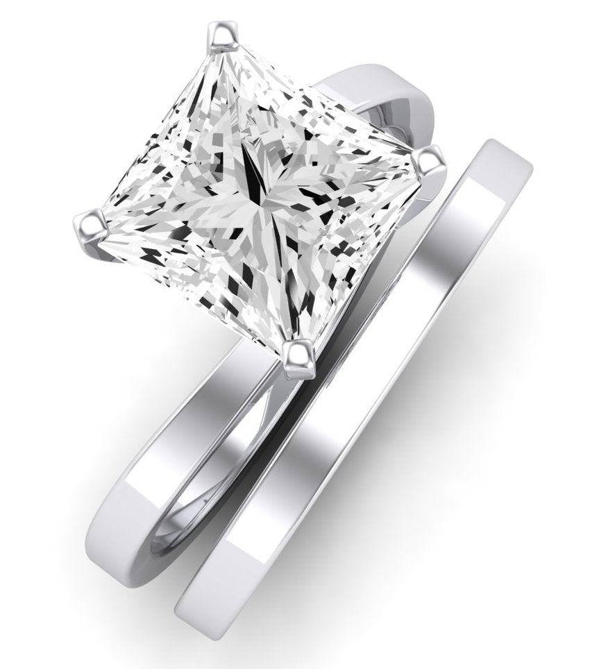 Zinnia Princess Moissanite Bridal Set whitegold