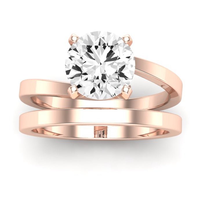 Zinnia Round Moissanite Bridal Set rosegold