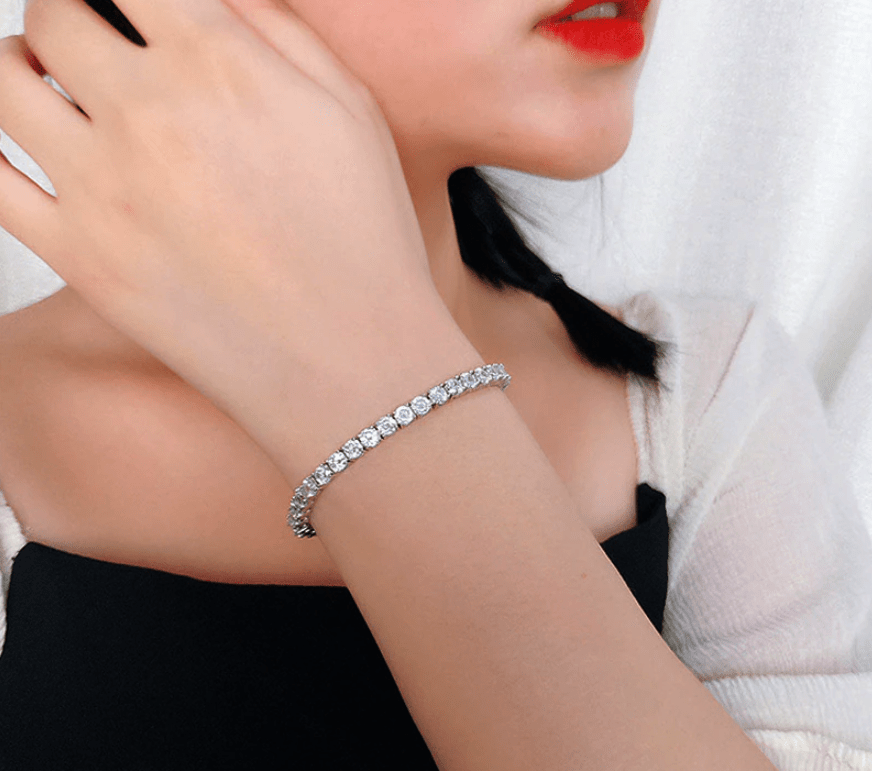 11CT TCW Round Lab Diamond 4 Prong Tennis Bracelet - BeverlyDiamonds