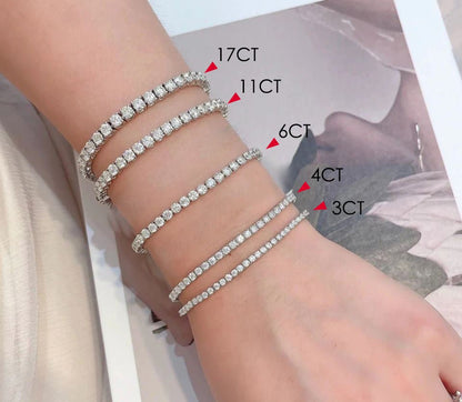 11CT TCW Round Lab Diamond 4 Prong Tennis Bracelet - BeverlyDiamonds