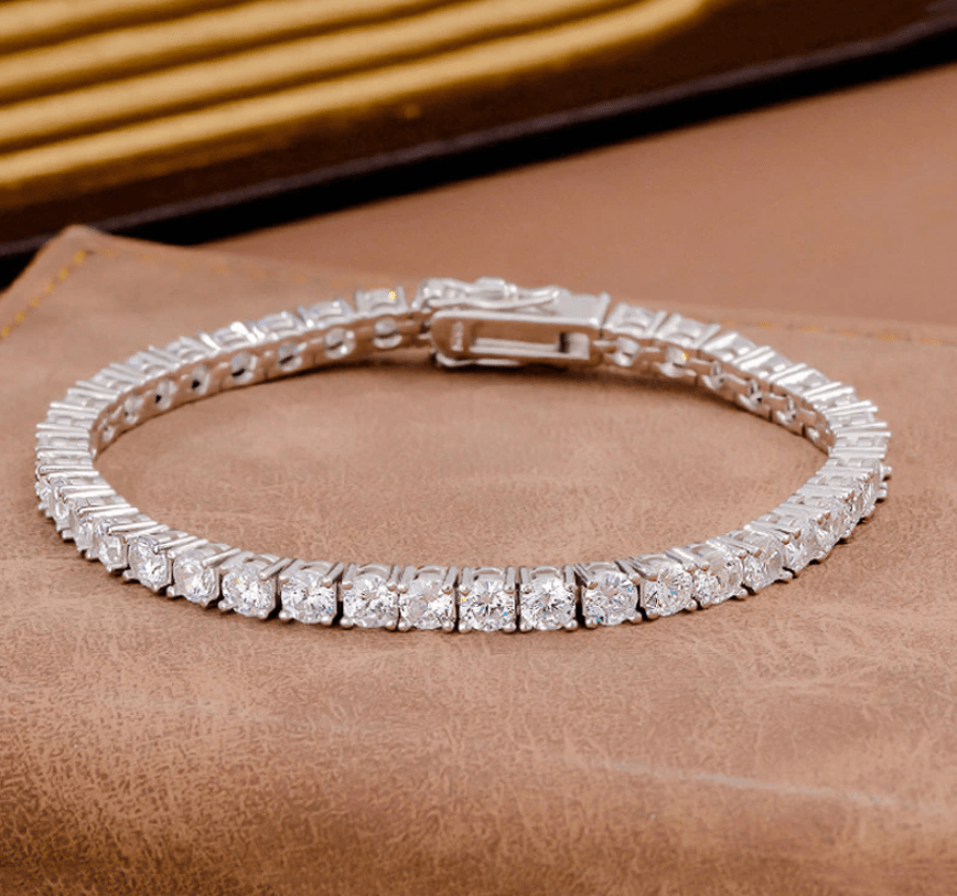 11CT TCW Round Lab Diamond 4 Prong Tennis Bracelet - BeverlyDiamonds