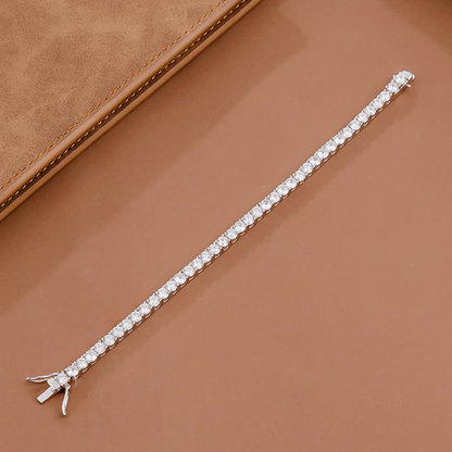 11CT TCW Round Lab Diamond 4 Prong Tennis Bracelet - BeverlyDiamonds