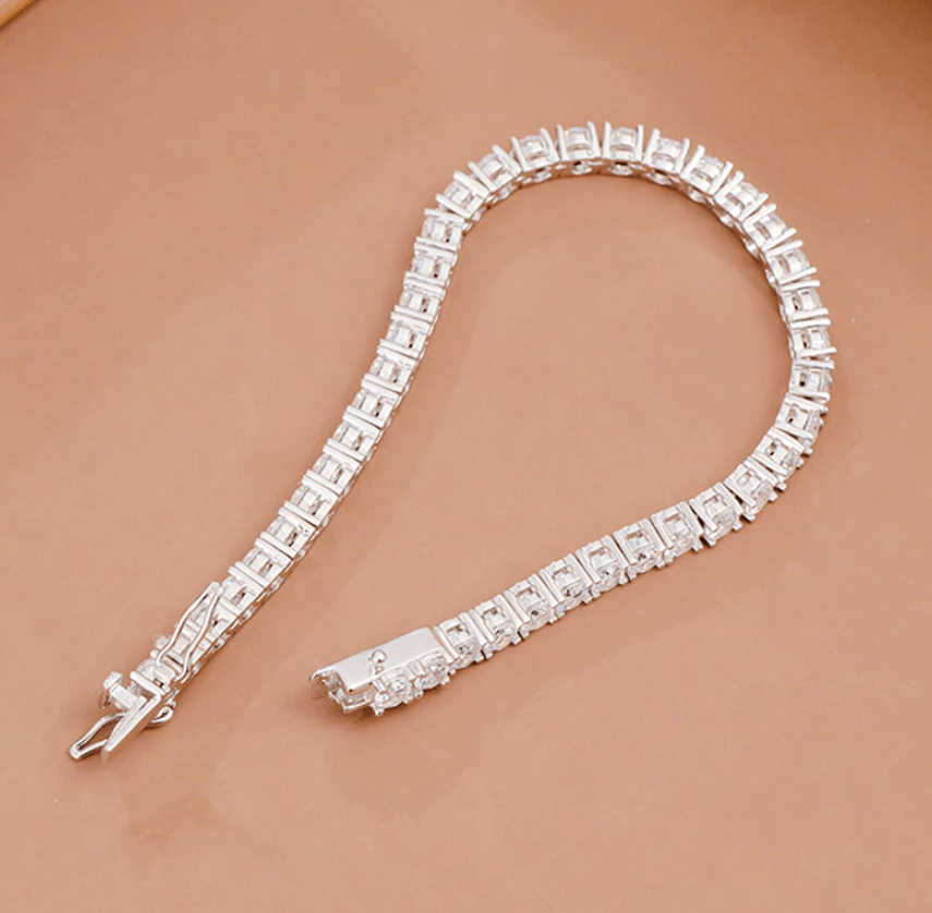 11CT TCW Round Lab Diamond 4 Prong Tennis Bracelet - BeverlyDiamonds