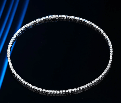 16ct Total Weight ROUND MOISSANITE 4 PRONG TENNIS NECKLACE - BeverlyDiamonds