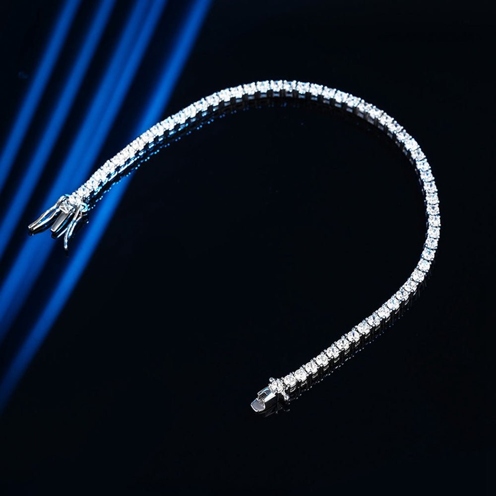 3CT TCW Round Lab Diamond Tennis Bracelet(White Gold)