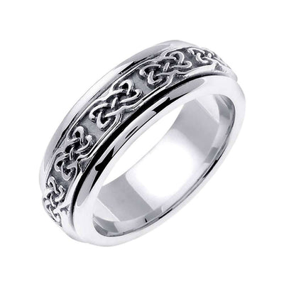 7mm Knot Pattern Celtic Men's Wedding Band - BeverlyDiamonds
