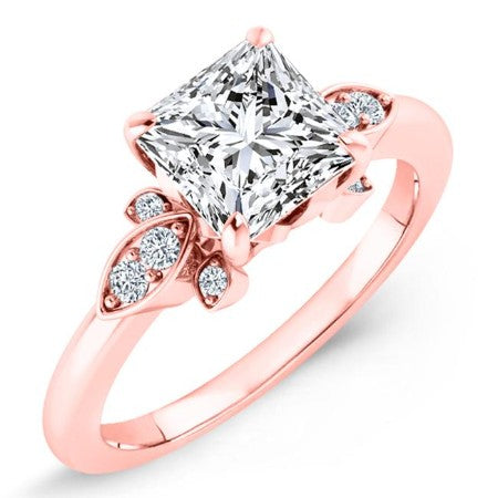 Lobelia Diamond Matching Band Only (engagement Ring Not Included) For Ring With Princess Center rosegold