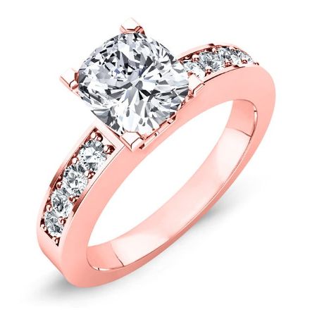 Eliza Moissanite Matching Band Only (engagement Ring Not Included) For Ring With Cushion Center rosegold
