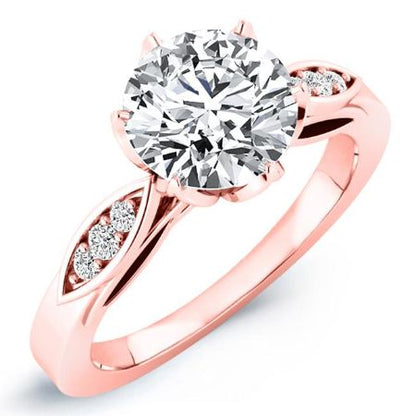 Pieris Round Moissanite Bridal Set rosegold