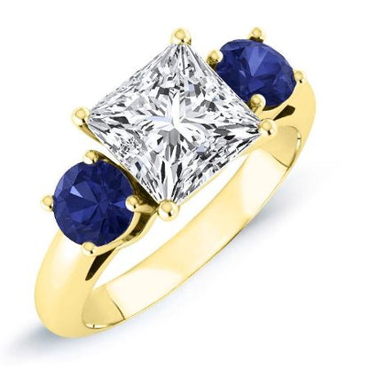 Fuschia Diamond Matching Band Only (engagement Ring Not Included) For Ring With Princess Center yellowgold